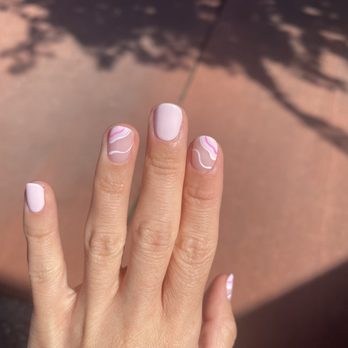 iNail Spa - Gel with design done by Bella - Nail Salons Near Me - Miami Beach, Florida