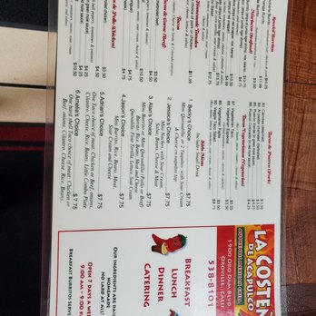 La Costena De Acapulco - Menu - Mexican Near Me - Oroville, California