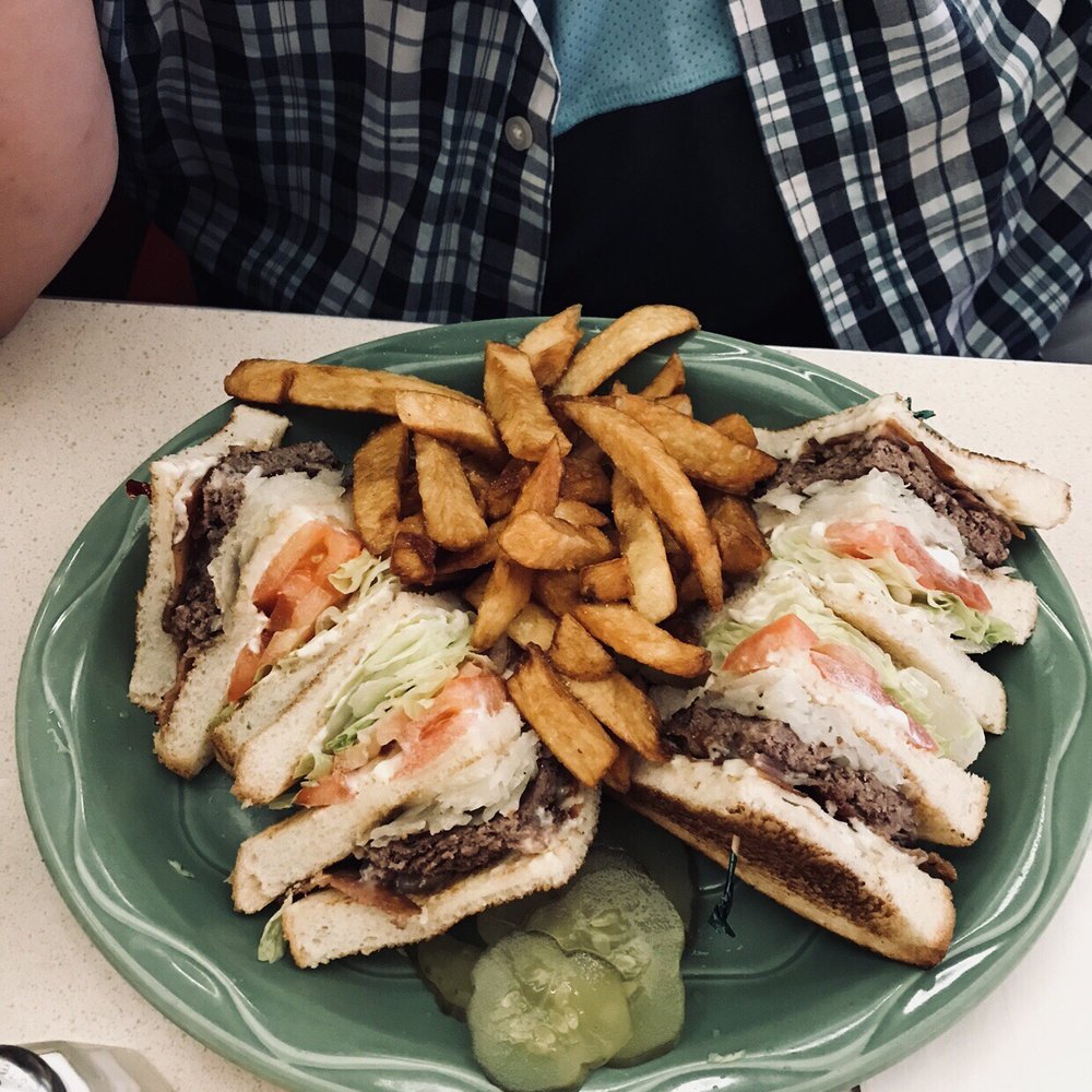 Stanley's Restaurant - Cheeseburger club, just look at that! - Seafood Near Me - Central Falls, Rhode Island