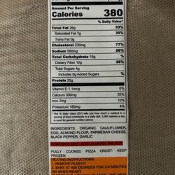 GNC - CAS Cauliflower Pizza Crust
