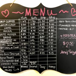 Leanna's Art & Coffee - The menu