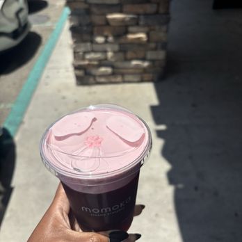 Cafe Momoka - Strawberry Hibiscus with cream top - Cafes Near Me - Ontario, California