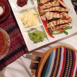 El Nopal - Chicken fajitas! With fresh tortillas inside this cute pouch