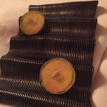 Akelare - Shrimp amuse: such a thin glass like layer on top - Signature Cuisine Near Me - Donostia-San Sebastian, SS