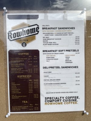 Menu photo 4 Rowhome Coffee - Pine Street Philadelphia, PA