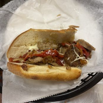 Greco's Pizza - half of a sausage and peppers sub - Pizza Near Me - Roanoke, Virginia
