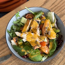 South End Brewing - House salad with chicken.