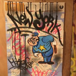 MTA - St Lawrence Avenue Station - Graffiti painted train map by Make$