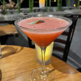 Sushi Roku - the Everything Zen cocktail- Vodka with muddled strawberries, sage and lemon- delicious! - Sushi Bars Near Me - Pasadena, California