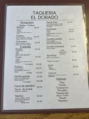 Menu photo 1 Taqueria El Dorado Albuquerque, NM Menu photo 1 Taqueria El Dorado Albuquerque, NM