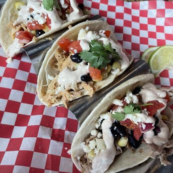 Primal Brewery - Belmont - 2 pork and 1 chicken tacos - Venues & Event Spaces Near Me - Belmont, North Carolina