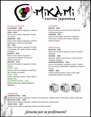 Menu photo 2 O-Mikami Ensenada, BCN Menu photo 2 O-Mikami Ensenada, BCN
