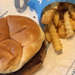 Hamburger and fries Hamburger and fries