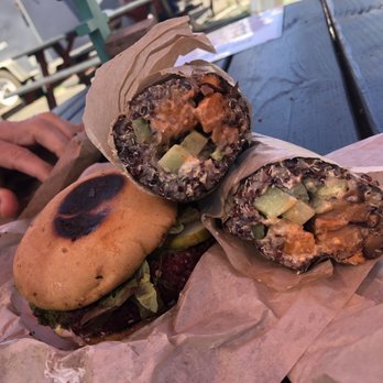 Flourish Plant-Based Kitchen - beet burger and burrito - Vegan Near Me - Portland, Oregon Flourish Plant-Based Kitchen - beet burger and burrito - Vegan Near Me - Portland, Oregon