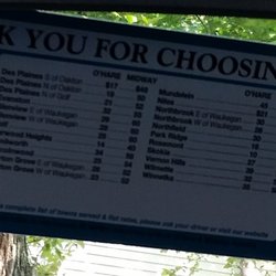 303 Taxi LLC - The rates on the website are out of date or off by a dollar in some cases. These are the rates actually in the cab.