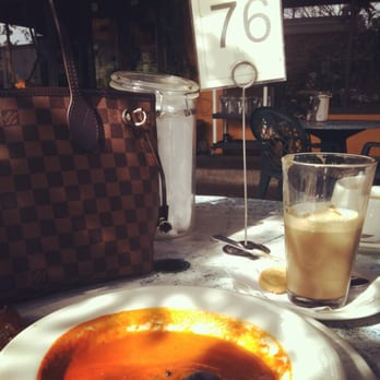 Empire Cafe - Tomato basil soup and an iced latte on the patio. - Breakfast & Brunch Near Me - Houston, Texas Empire Cafe - Tomato basil soup and an iced latte on the patio. - Breakfast & Brunch Near Me - Houston, Texas