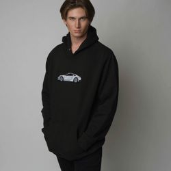Skyler Elias wearing Kavy's customs sweatshirt