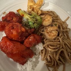 Asia Express - General Tso's Chicken, Shrimp Lo Mein, and Crab Rangoon