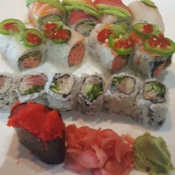 Hajime - That is a normal sized tobiko sushi (about 2" wide) now compare that to the absolutely miniscule width of the rolls. - Sushi Bars Near Me - Blaine, Minnesota