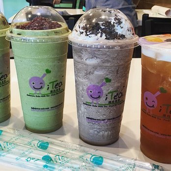 i-Tea - 2 Japanese matcha red bean, black tea oreo & creamy alishan high mountain tea - Bubble Tea Near Me - San Jose, California