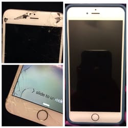 Dr.iFix - This is the before and after picture of my iPhone. By the time I had it fixed the glass on the top was completely missing.