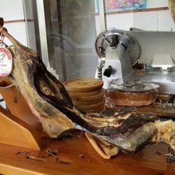 Asador De Pollos La Estacion - Dried beef is shaved off the leg ever so thinly.