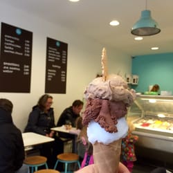 IJs van Oost - My favorite ice cream place test combination: koffie, chocolat, and citroen.