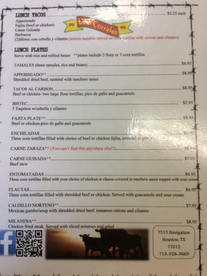 Menu photo 1 Los Corrales Taqueria Houston, TX Menu photo 1 Los Corrales Taqueria Houston, TX