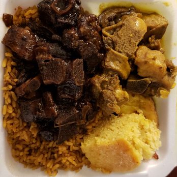 Morgan's Island Grill - 2 meat plate curry goat and Oxtail. $17.50 for the medium portion - Caribbean Near Me - Hightstown, New Jersey Morgan's Island Grill - 2 meat plate curry goat and Oxtail. $17.50 for the medium portion - Caribbean Near Me - Hightstown, New Jersey