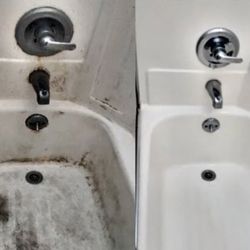 Sparkle Shine Cleaners - Tub cleaning before and after !
