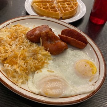 Mountain West Eatery - 2 Egg Breakfast & 1 pc buttermilk waffle - American Near Me - Las Vegas, Nevada