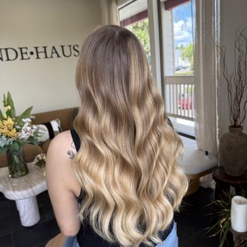 Brondebybai  - Highlight with one row of hand tied extensions - Hair Extensions Near Me - Poway, California