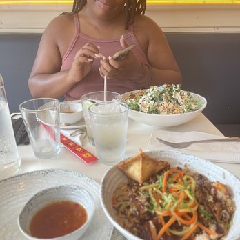 Sally’s - Shrimp Fried Rice Kale and Arugula Salad Pulled Pork Bun - Caribbean Near Me - Brooklyn, New York