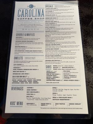 Menu photo 1 Carolina Coffee Shop Chapel Hill, NC Menu photo 1 Carolina Coffee Shop Chapel Hill, NC