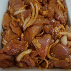 Dvin Meat Market - Chicken Thigh Meat Cut and Marinated for some great barbecue! Only $3.69/pound. CALL NOW AND PLACE YOUR ORDER (818) 547-4454