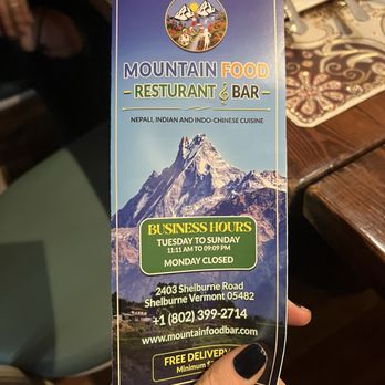 Mountain Food Restaurant And Bar - Menu and hours - Indian Near Me - Shelburne, Vermont Mountain Food Restaurant And Bar - Menu and hours - Indian Near Me - Shelburne, Vermont
