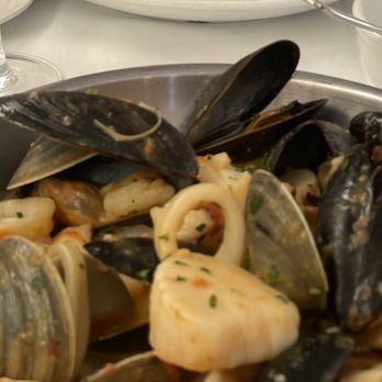 Rosario's Trattoria & Pizzeria - Flounder oreganata and scallops, shrimp, calamari, octopus, mussels over risotto. Both where delicious! - Italian Near Me - Midland Park, New Jersey