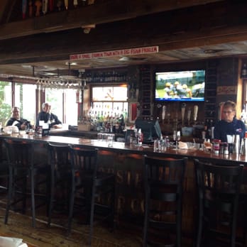 The Lobster Trap - The bar blocks like a locals place. This is on a Wednesday afternoon - Seafood Near Me - Bourne, Massachusetts