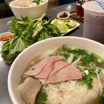 Mozen Asian Kitchen - Beef pho and taro boba smoothie - Bubble Tea Near Me - Cabazon, California Mozen Asian Kitchen - Beef pho and taro boba smoothie - Bubble Tea Near Me - Cabazon, California