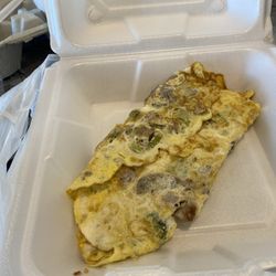 Bloomsburg Diner - Broccoli mushroom sausage Swiss cheese omelette to go minus toast and potatoes. So good!