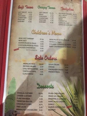 Menu photo 3 Lolita's Mexican Restaurant Luquillo, PR