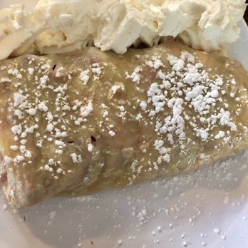 Crepe Creation Cafe - Strawberry crepe with a side of whipped cream - Creperies Near Me - Myrtle Beach, South Carolina