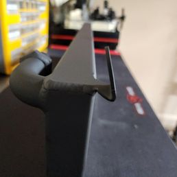 The oil cooler brackets were bent around as well The oil cooler brackets were bent around as well
