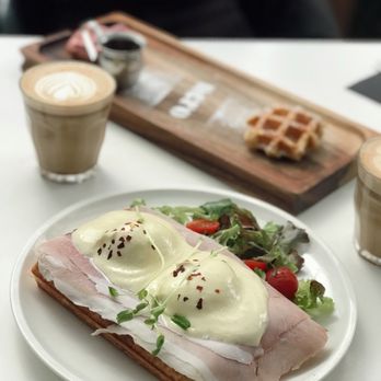 Nero Waffles - Ham waffle benny - Waffles Near Me - Vancouver, British Columbia