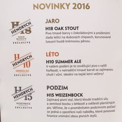 Rodinný pivovar Hendrych - Upcoming beers for the next spring, summer and fall.