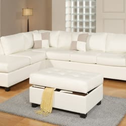 Intra Furniture - White Bonded Leather Sectional Set -$899