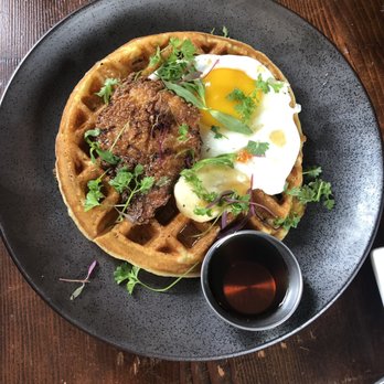 Crooked Gaff Kitchen - $15 chicken and waffle. Chicken is so tiny. Not worth it. - Seafood Near Me - Whittier, California