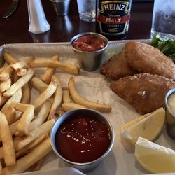 Moxie's Spirits & Dining - Fish & chips served piping hot with tartar and cocktail sauce. Ketchup for the fries. Delish!