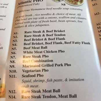 Atlantic Pho - Pho menu - yum! - Vietnamese Near Me - Margate, Florida