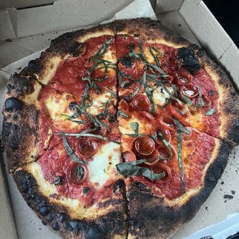 Speak Cheezy - Margarita Pizza with added pepperoni - Pizza Near Me - Long Beach, California Speak Cheezy - Margarita Pizza with added pepperoni - Pizza Near Me - Long Beach, California